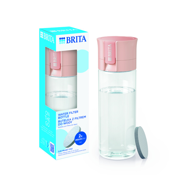 Butelka filtrująca BRITA Vital 0,6l - Pastelowa brzoskwinia