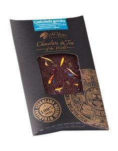 Gorzka czekolada M.Pelczar Chocolatier z karmelizowaną kwiatową herbatą i nagietkiem i chabrem 85g - opinie w konesso.pl
