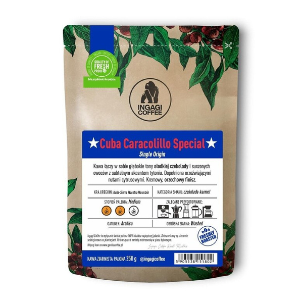 Kawa ziarnista Ingagi Coffee Cuba Caracolillo Special Omniroast 250g - NIEDOSTĘPNY