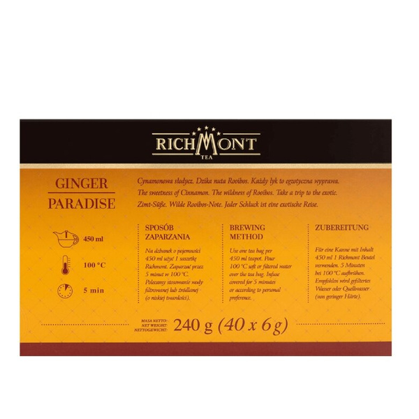 Ziołowa herbata Richmont Ginger Paradise - 40x6g