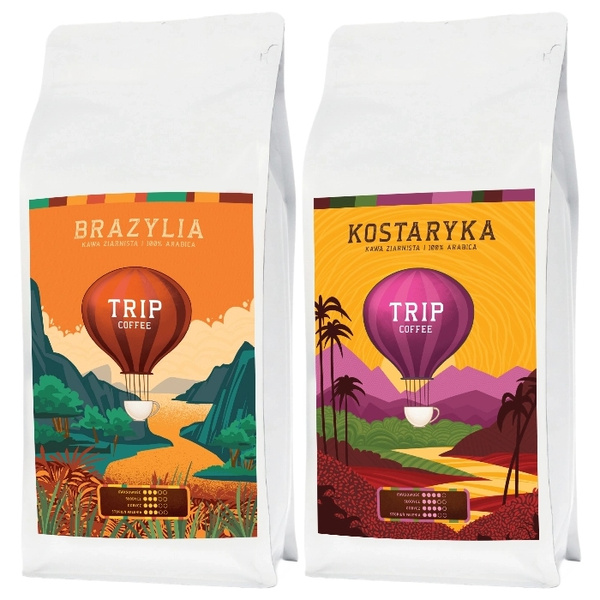 ZESTAW - Kawa ziarnista Trip Coffee Brazylia 1kg + Trip Coffee Kostaryka 1kg