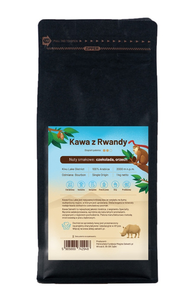 Kawa ziarnista Salvatti Rwanda Kivu Lake 1kg