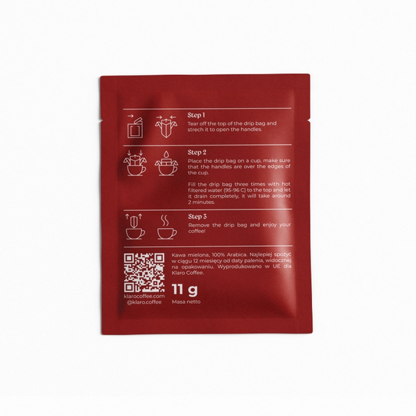Drip Bag Coffee Klaro Salwador Los Angeles 8x11g – NIEDOSTĘPNY