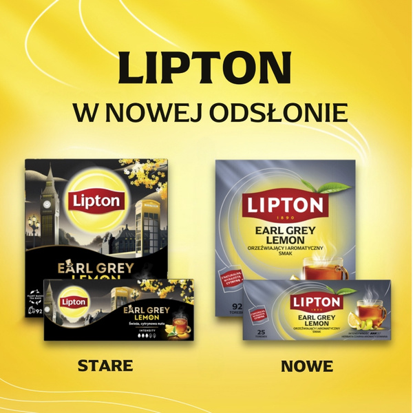 Herbata czarna aromatyzowana Lipton Earl Grey Lemon 92x2g