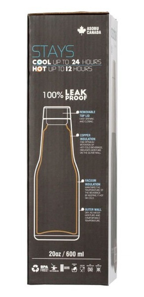 Asobu Oasis Water Bottle - szara butelka termiczna 600 ml - NIEDOSTĘPNY 