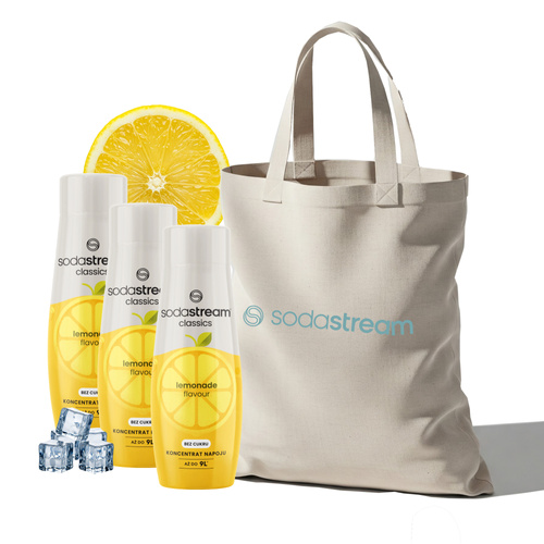 Zestaw Syrop SodaStream Lemoniada 3x440 ml - Bez cukru + Torba
