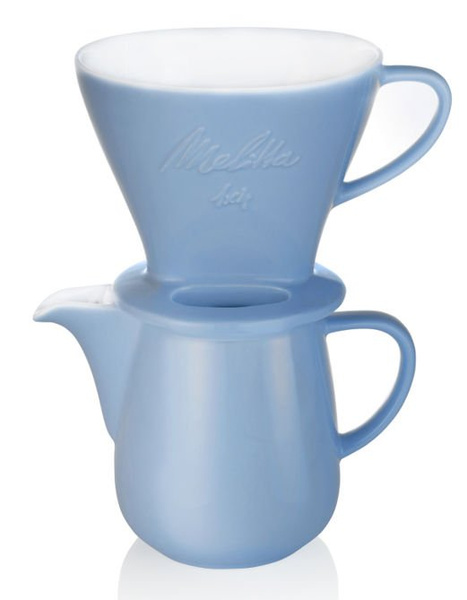 Melitta zestaw Porcelanowy Drip 1X4 + dzbanek 0,6l - Błękitny - NIEDOSTĘPNY