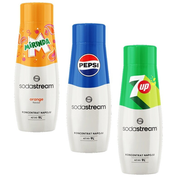 Zestaw syropów Sodastream Pepsi, Mirinda, 7Up 3x440ml
