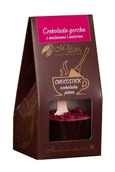 OUTLET - Chocostick M.Pelczar Chocolatier - Czekolada gorzka z nutą maliny i imbiru 60g