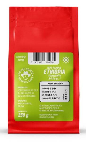 Kawa ziarnista COFFEE HUNTER Ethiopia Aricha Natural 250g - NIEDOSTĘPNY