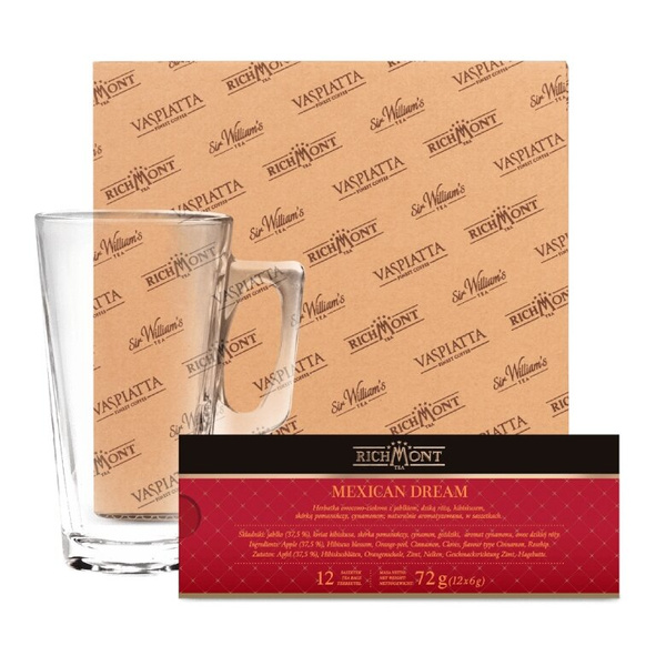 ZESTAW Herbata Richmont Mexican Dream 12 saszetek + Szklanka Richmont Hot 370ml
