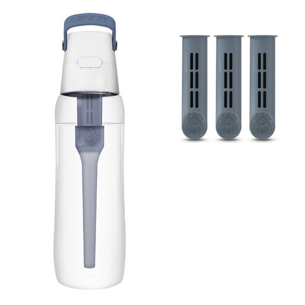 ZESTAW - Butelka filtrująca Dafi SOLID 0,7 l + filtr węglowy + 3 x Filtr do butelki DAFI - Jeansowy