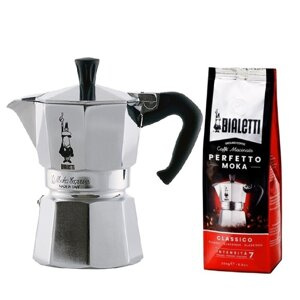 ZESTAW - Kawiarka Bialetti Moka Express 3TZ + Kawa mielona Bialetti Perfetto Moka Classico 250g - opinie w konesso.pl