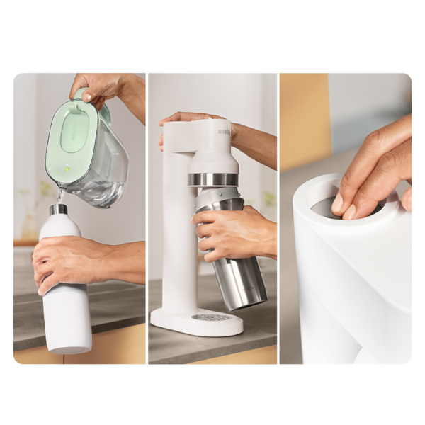 Saturator do wody gazowanej BRITA sodaTRIO - Biały