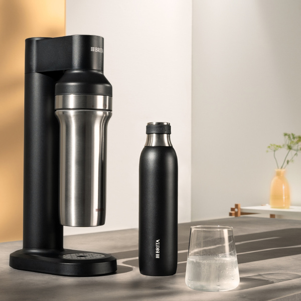 Butelka ze stali nierdzewnej BRITA  sodaTRIO 1l - Czarna