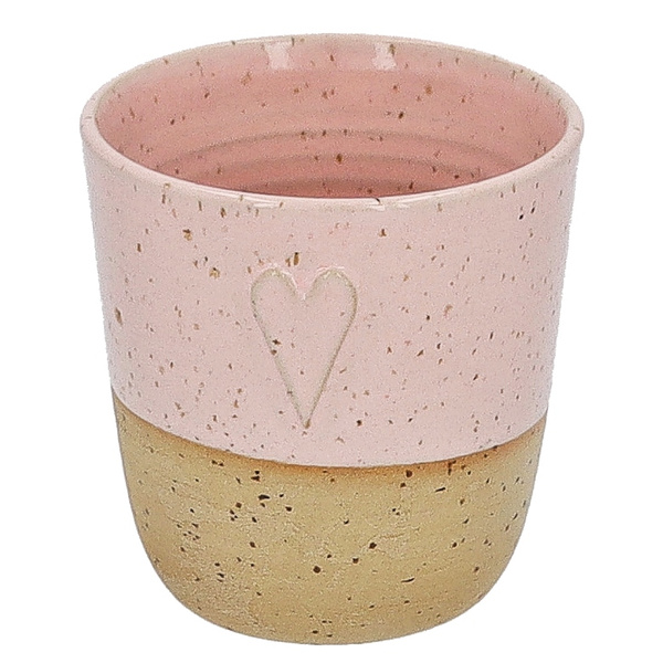 Ceramiczny kubek POTPOTSTUDIO - Heart Pink Rose 200 ml