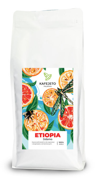 Kawa ziarnista Kafejeto Palarnia Etiopia Sidamo ESPRESSO 1kg - NIEDOSTĘPNY