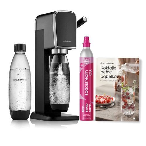 Saturator do wody gazowanej SodaStream Art - Czarny + książka