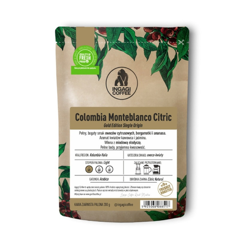 Kawa ziarnista Ingagi Coffee Colombia Monteblanco Citric FILTR 200g