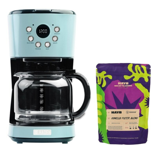 Ekspres do kawy Haden Heritage - Turkusowy + GRATIS Kawa HAYB Konesso Filter Blend 250g