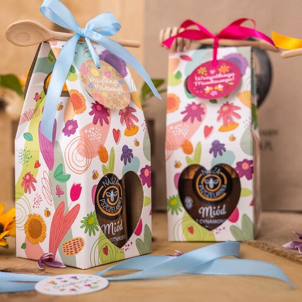 Miód z czarną porzeczką Nasza Pszczelarnia w kolorowym opakowaniu 420g