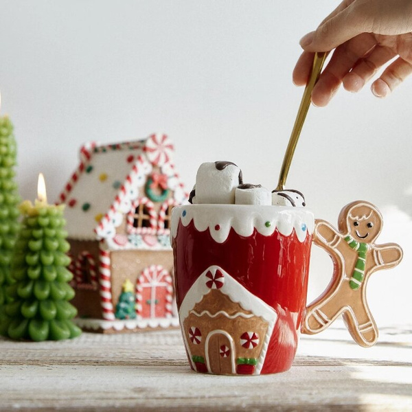 Kubek świąteczny Homla Biscotto z uchem w kształcie ciastka 300ml - NIEDOSTĘPNY