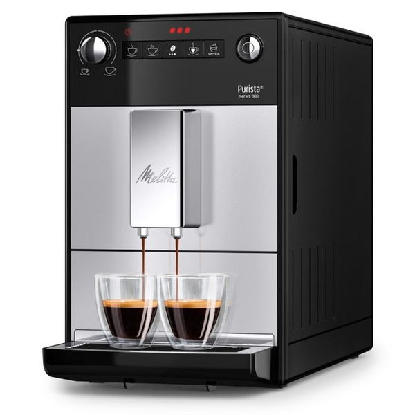 Ekspres do kawy Melitta Purista F23/0-101 - srebrno czarny + GRATIS 1KG KAWY