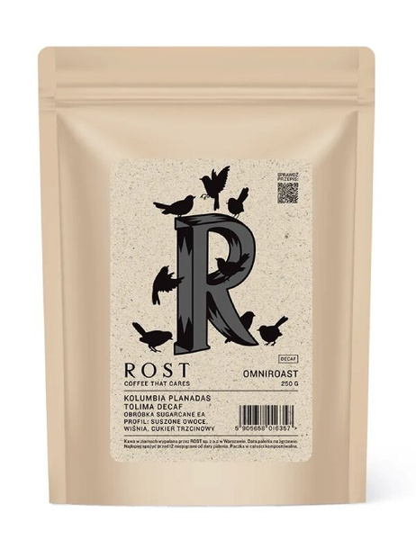 Kawa ziarnista ROST Kolumbia Planadas Tolima Decaf OMNIROAST 250g - Bezkofeinowa – NIEDOSTĘPNY