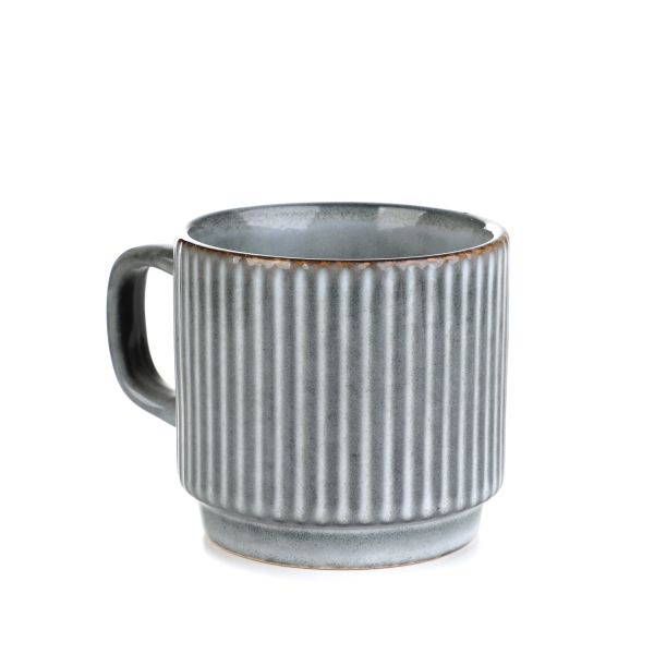 Kubek z uchem Homla LABARRO 250ml - Szary prążkowany - NIEDOSTĘPNY