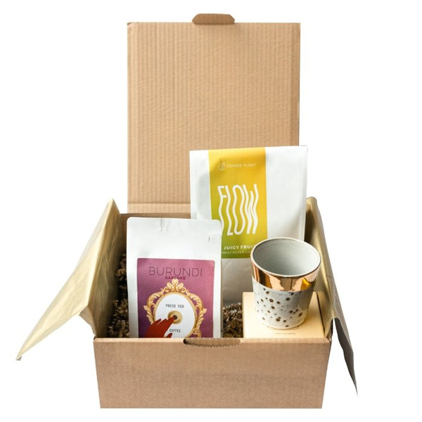 Zestaw prezentowy COFFEE PLANT ze złoconym kubkiem - NIEDOSTĘPNY