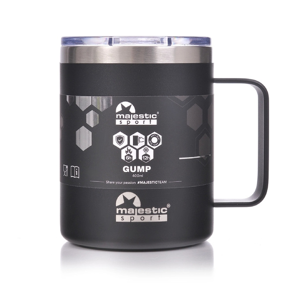 Kubek termiczny Majestic Sport Gump 400 ml - Czarny