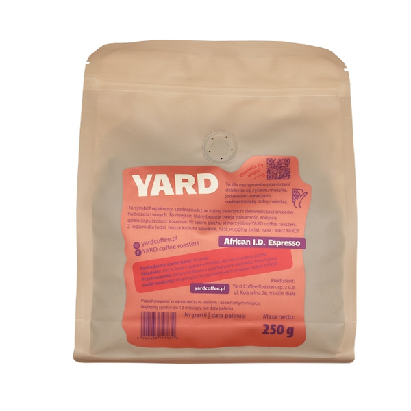 Kawa ziarnista YARD Coffee Roasters African I.D. Espresso 250g