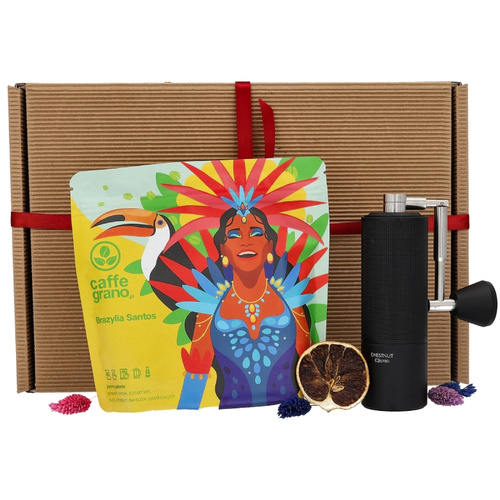 Zestaw prezentowy z młynkiem Timemore Chestnut C3S PRO i kawą ziarnistą