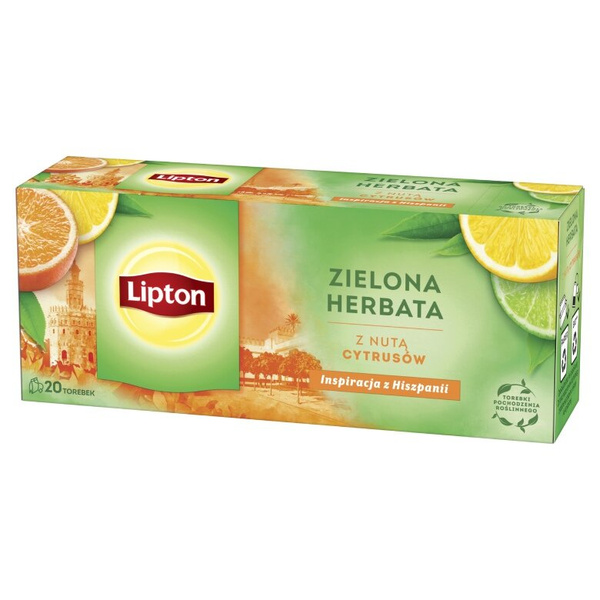Zielona herbata Lipton z nutą cytrusów 20x1,3g