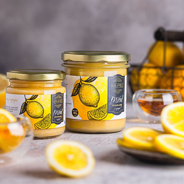 Miód z cytryną Krupiec 220g – NIEDOSTĘPNY