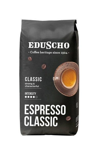 ZESTAW - Kawa ziarnista Eduscho Espresso Classic 2x1kg + PUSZKA NA KAWĘ GRATIS