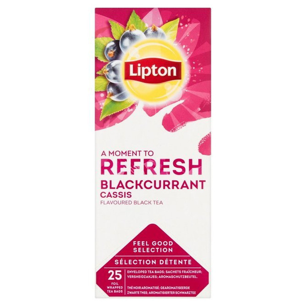 Czarna aromatyzowana herbata Lipton Classic Blackcurrant 25x1,6g