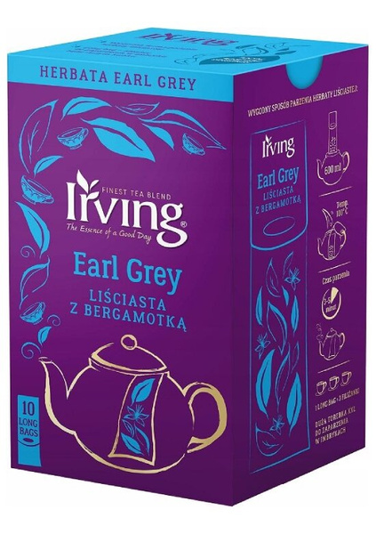 Herbata czarna Earl Grey z bergamotką Irving 10x4g long bags