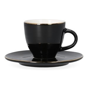 Filiżanka ze spodkiem HOMLA ELLIE 90 ml - Czarna - NIEDOSTĘPNY