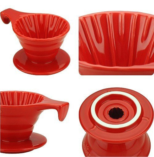 Ceramiczny drip Tiamo z rączką V01 - Czerwony