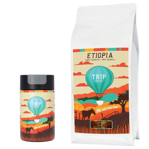 ZESTAW - Kawa ziarnista Trip Coffee Etiopia 1kg + kubek termiczny