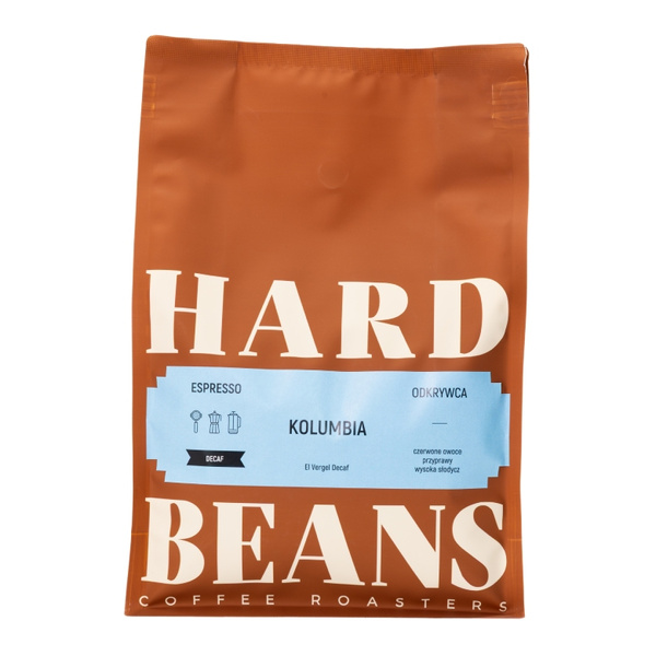 Kawa ziarnista Hard Beans Kolumbia El Vergel Decaf 1kg - bezkofeinowa
