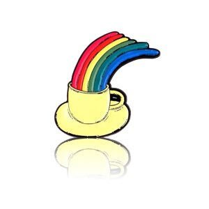 Przypinka - Tęczowa filiżanka