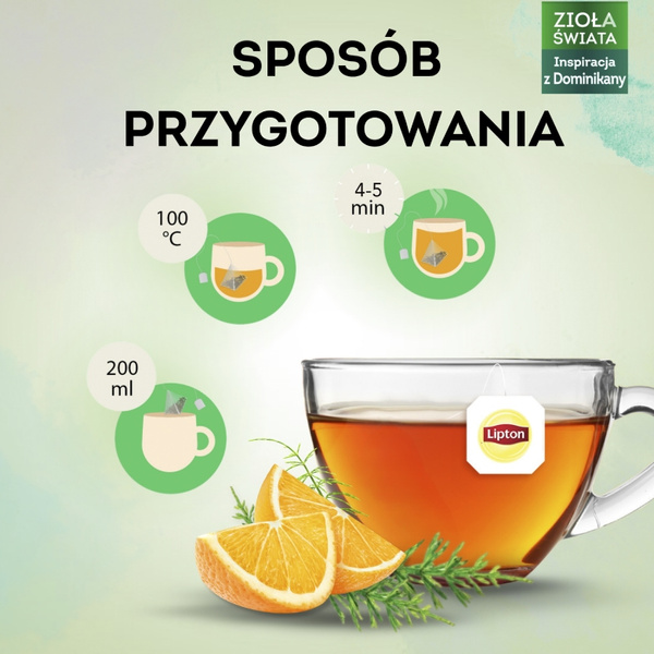 Herbatka ziołowa aromatyzowana Lipton Skrzyp z pomarańczą 20x1g