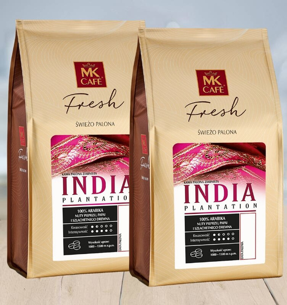ZESTAW - Kawa ziarnista MK Cafe Fresh India Plantation 2x1kg
