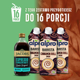 ZESTAW - Alpro Barista Cinnamon Roll Owsiano-Sojowe Cynamonka 750ml + Koncentrat kawowy Jacobs Espresso Concentrate Black Original 485ml