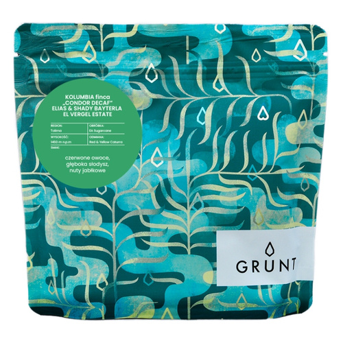 Kawa ziarnista Grunt Kolumbia Finca „CONDOR DECAF” Elias i Shady Bayter El Vergel Estate 250g