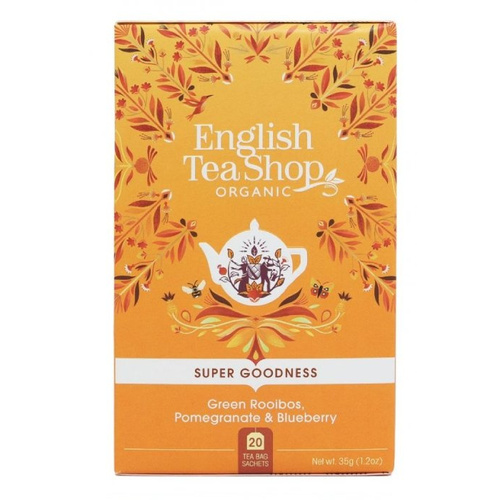 Zielona herbata English Tea Shop Green Rooibos Pomegranate Blueberry 20x1,75g