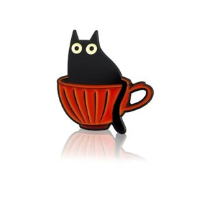 Przypinka - Kot w filiżance