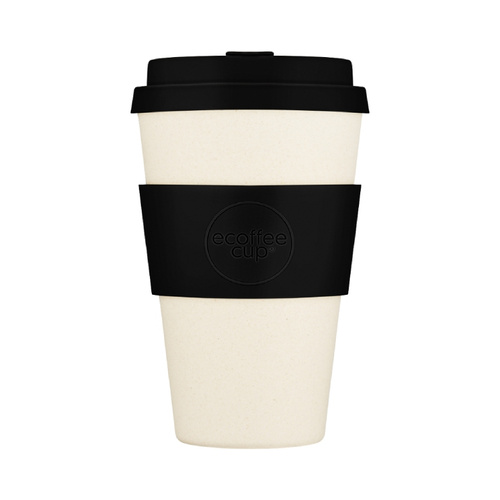 Kubek na wynos Ecoffee Cup Solid Colours Black Nature 400ml - Biały - opinie w konesso.pl